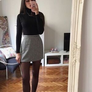 Zara Tweed Houndstooth Skirt